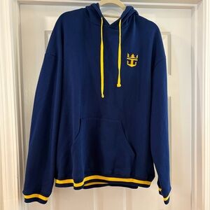 Royal Caribbean Cruise Hoodie Size Large Blue Drawstring Hooded Sweatshirt